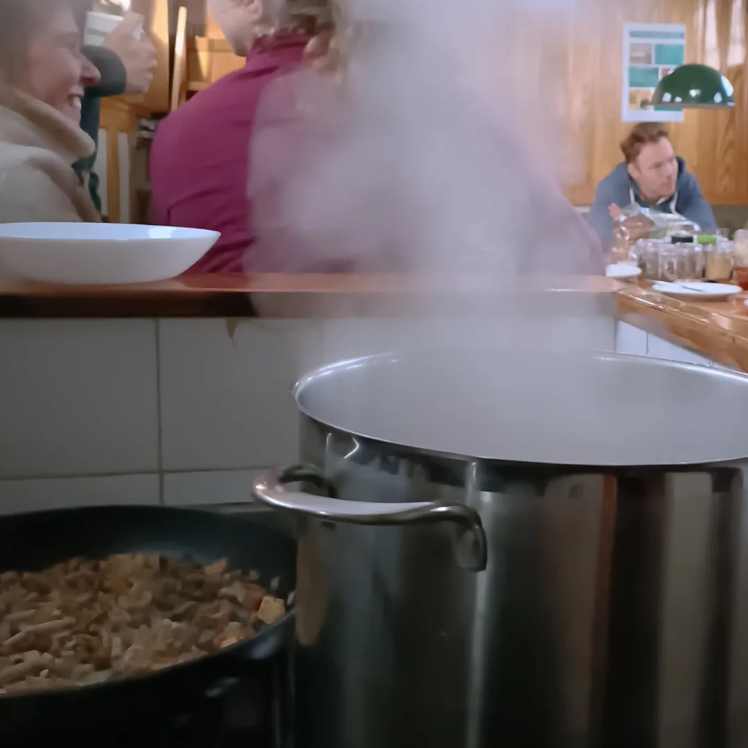 Vegetarische lunch aan boord